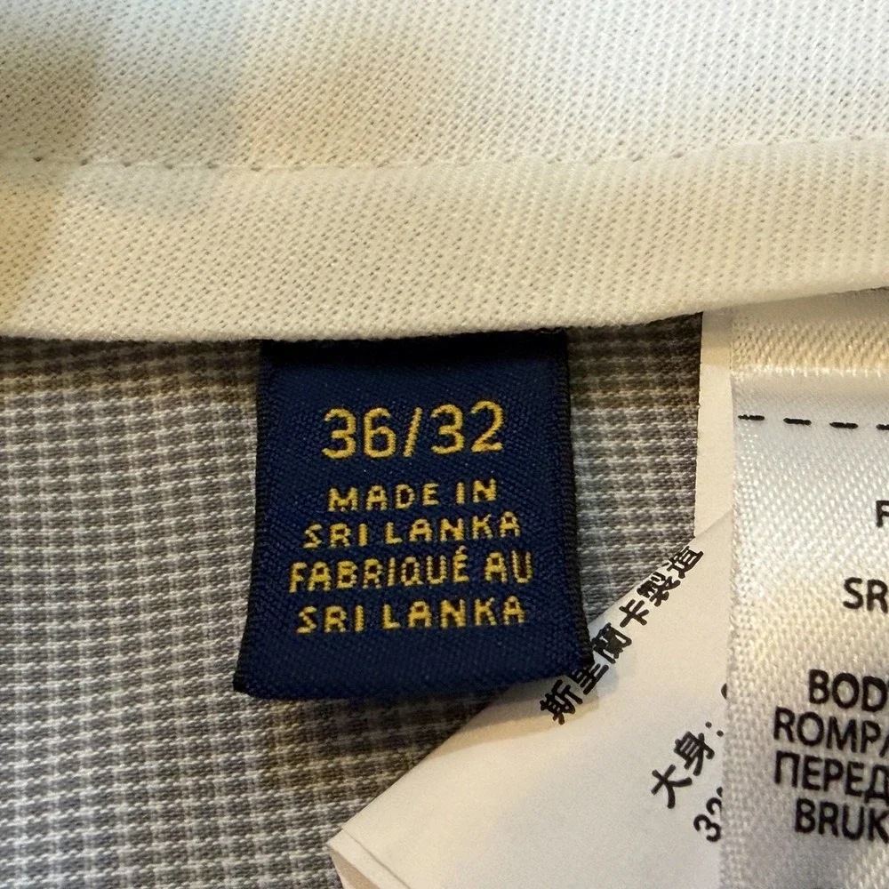 Ralph Lauren Polo Golf Tailored Fit Pants Mens 36x32 Gray Microcheck Lightweight